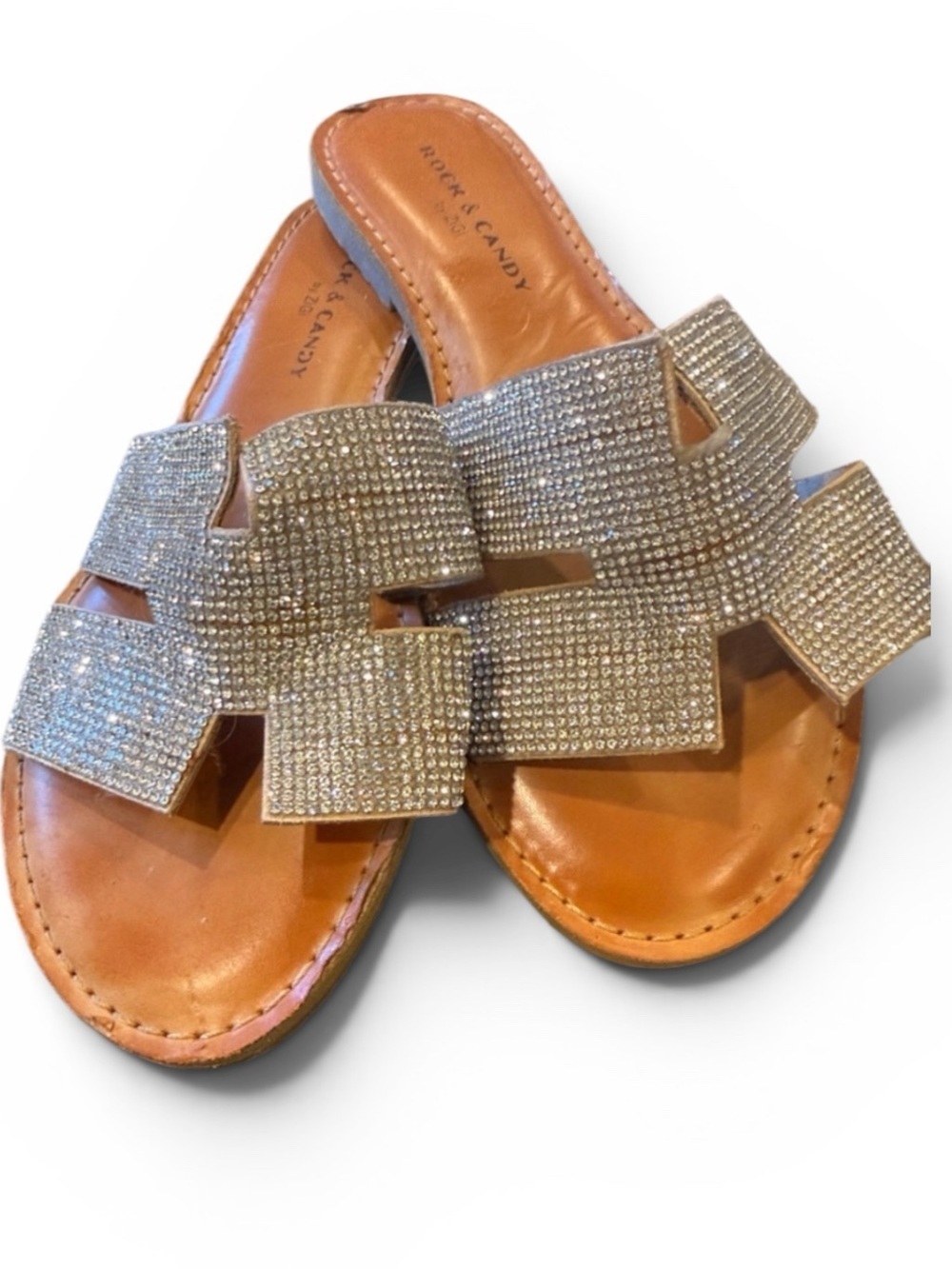ROCK & CANDY by ZIGI ladies rhinestone sandals, excellent condition, size 8